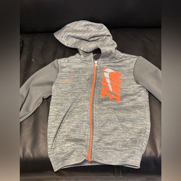 Nike Zip-Up Hoodie - Size 4T, Gray & Orange, Great Condition - Picture 3 of 4